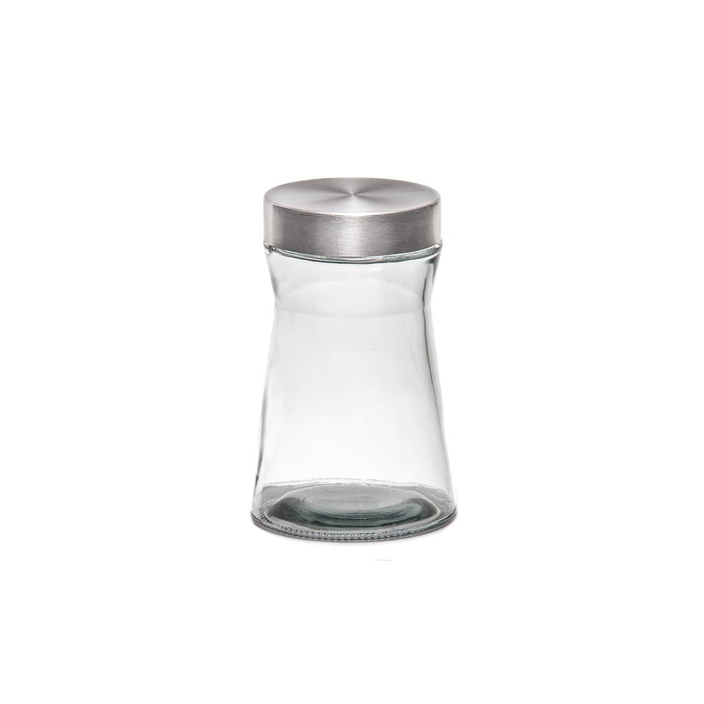 Glass jar with metal lid
