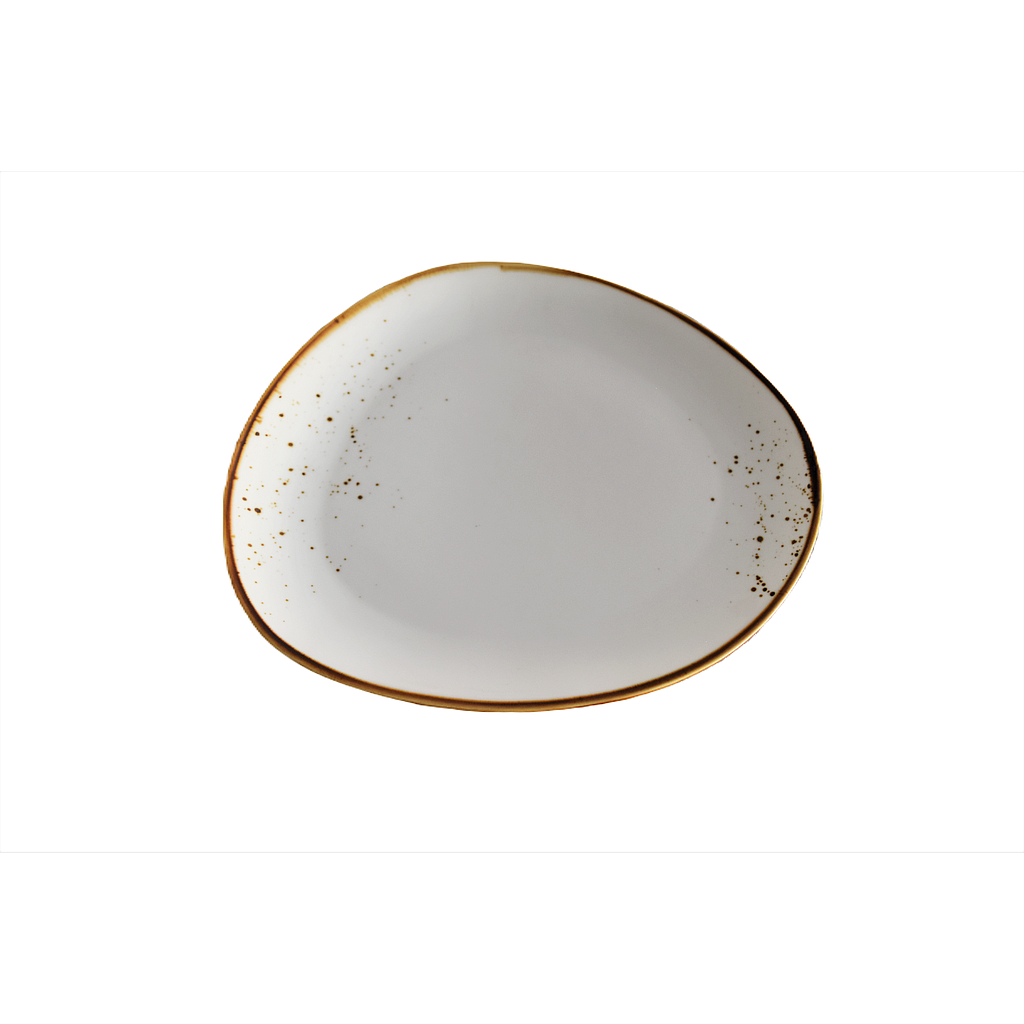 Assiette triangulaire Terra blanc 10,25 po