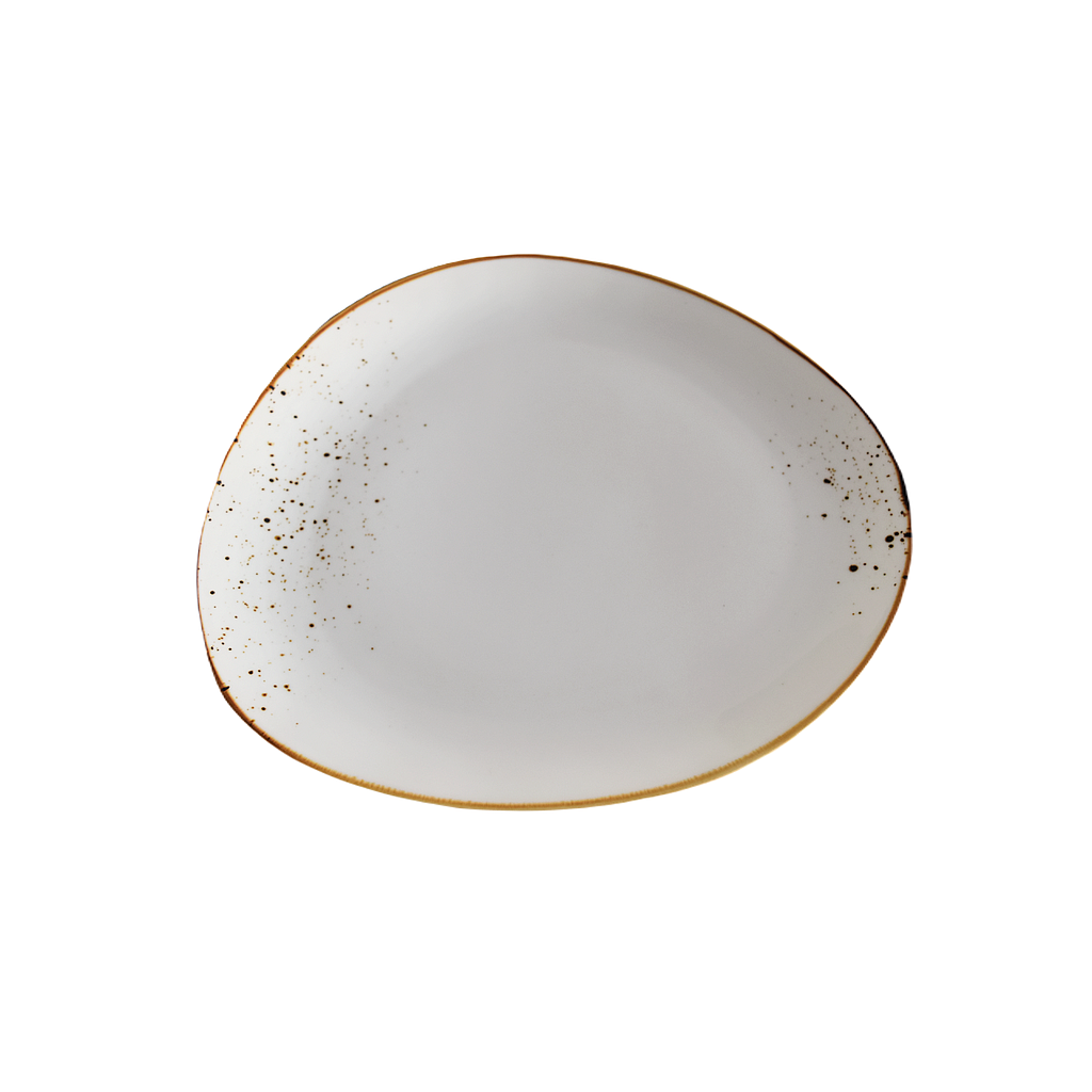 Assiette triangulaire Terra blanc 11,25 po