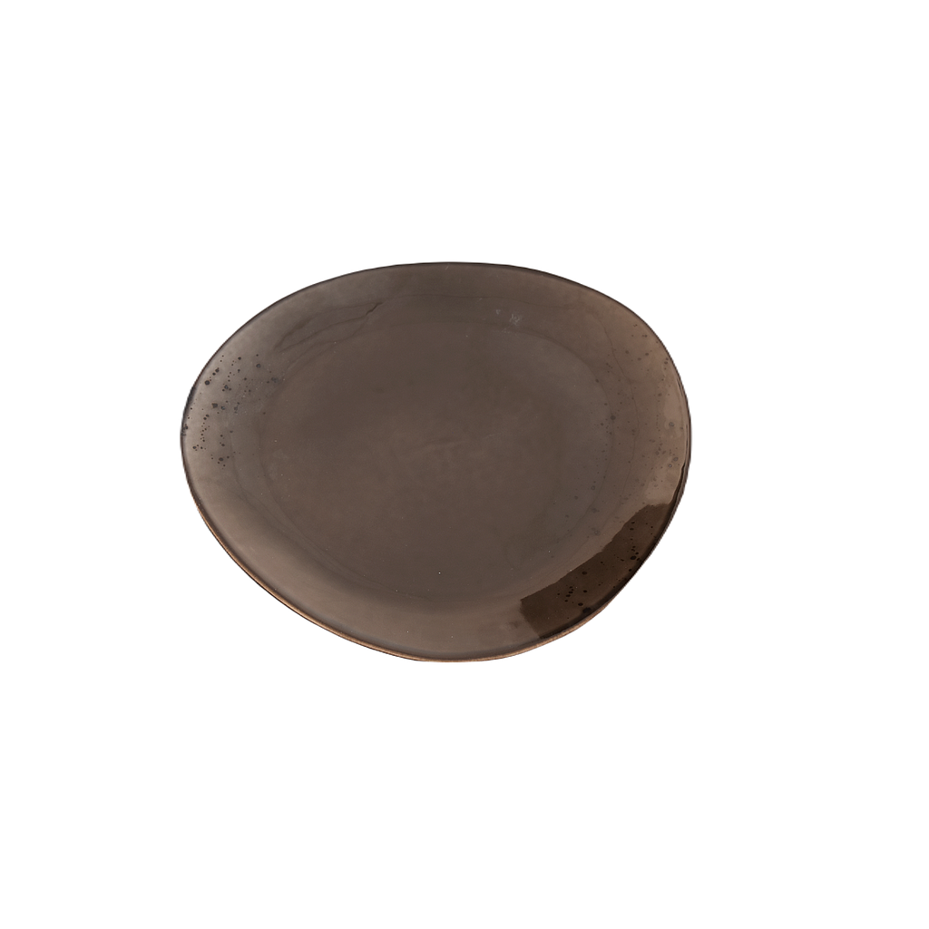 Assiette triangulaire brun 11,25 po