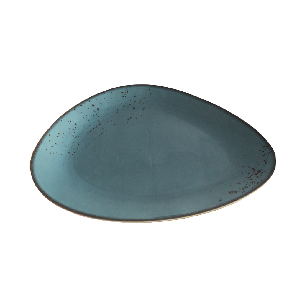 Assiette Triangle Terra Bleu Foncé 14,5 po