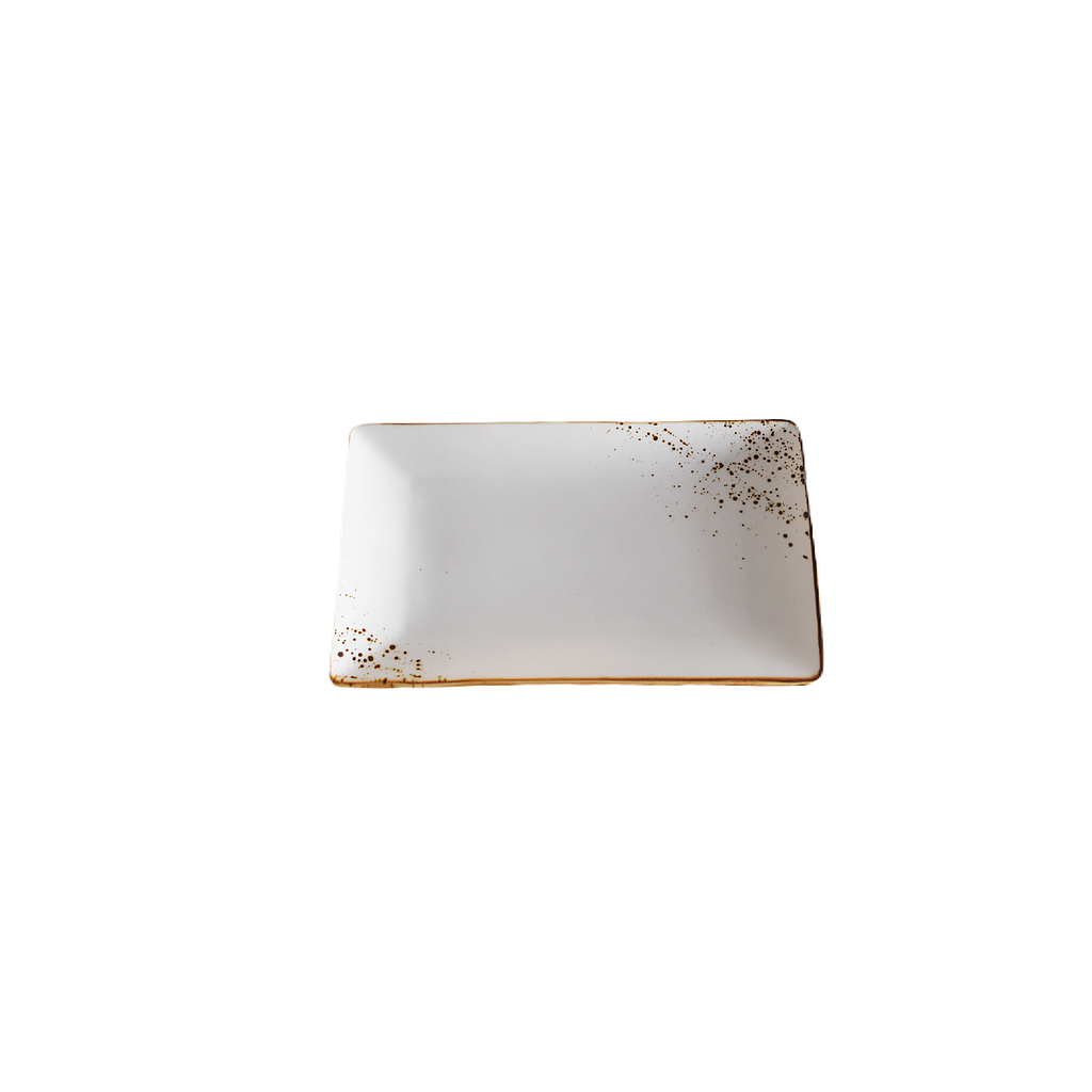 Assiette rectangulaire Terra blanc 8,5 po x 5 po