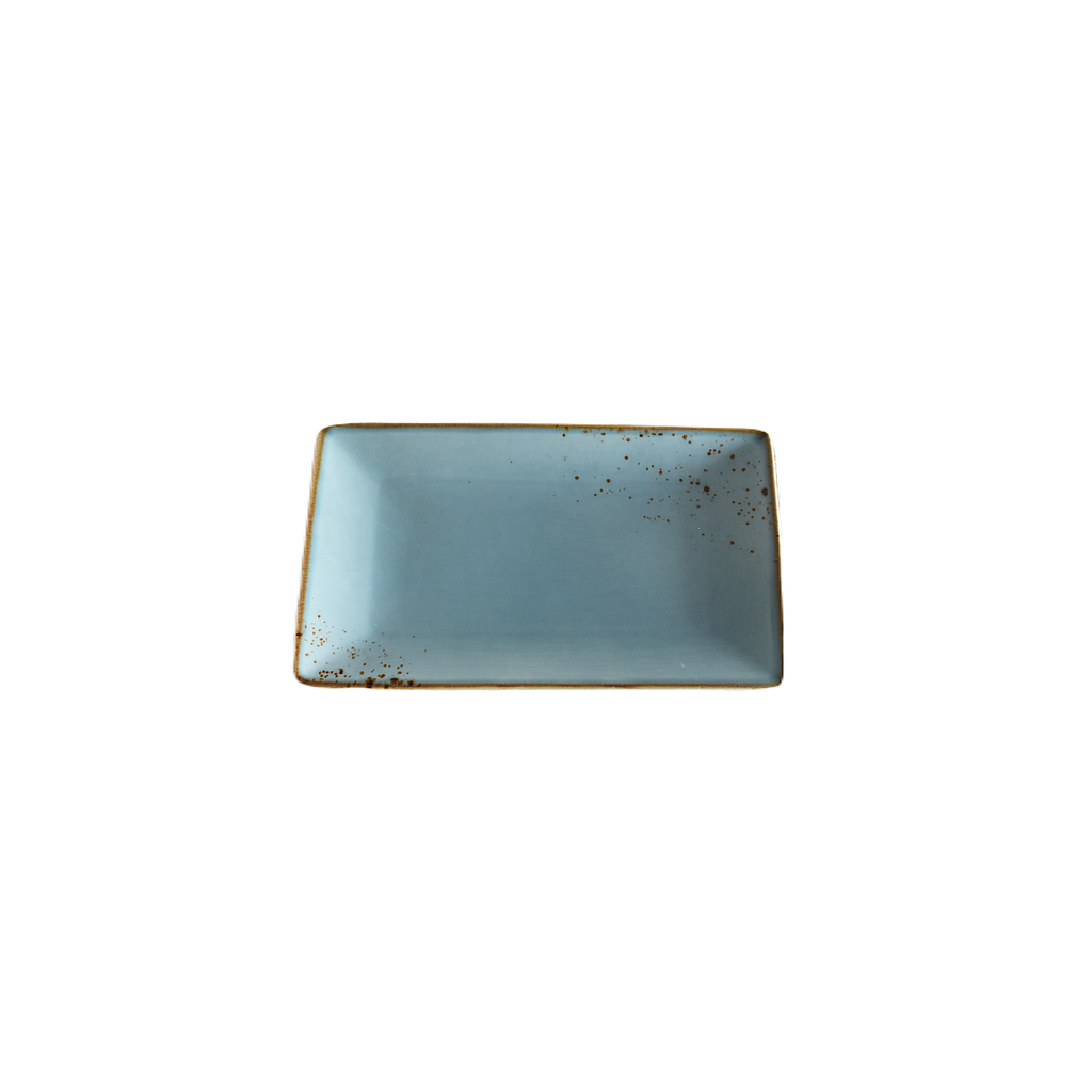 Assiette rectangulaire Terra bleu pâle 8,5 po x 5 po