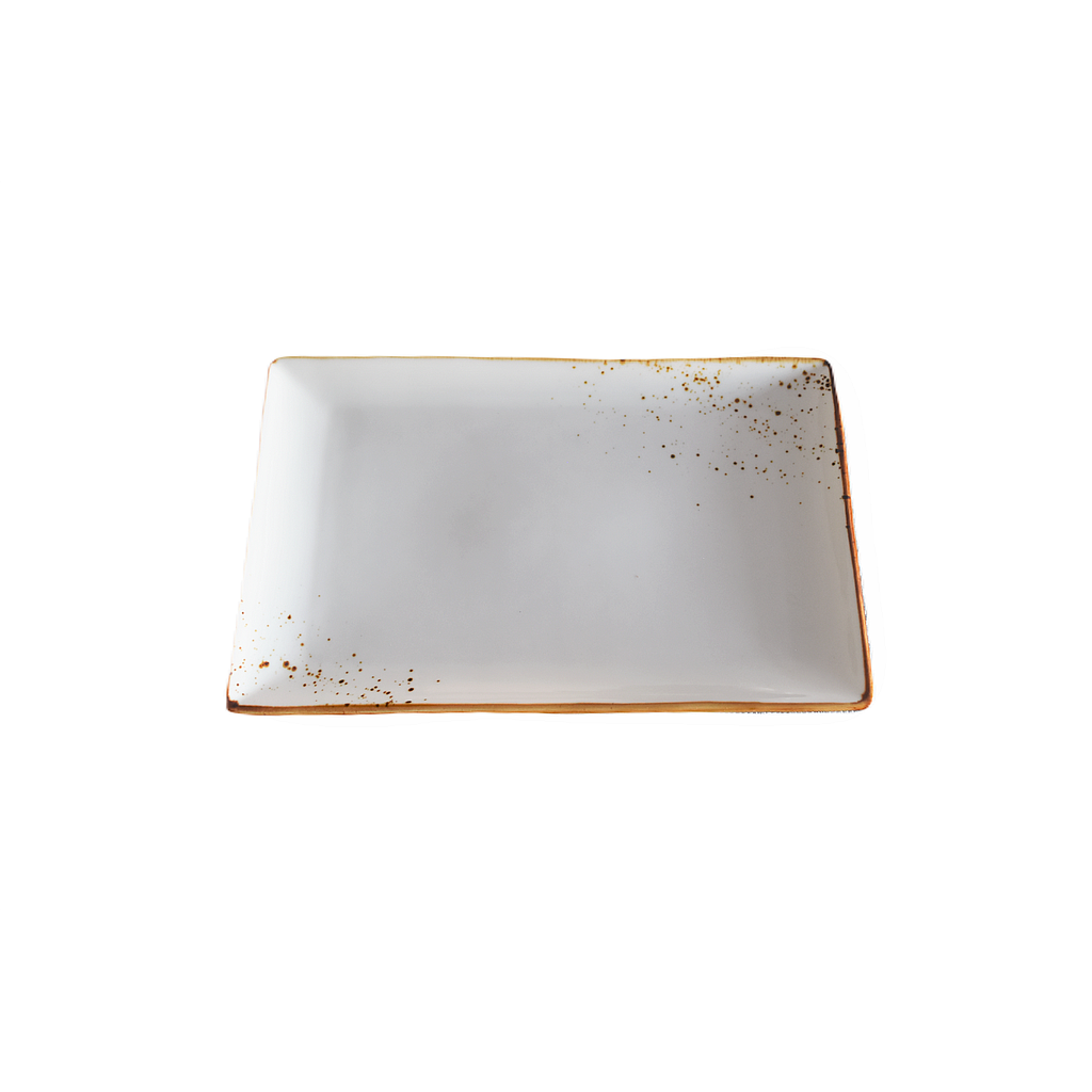 Assiette rectangulaire Terra blanc 11 po x 6,75 po