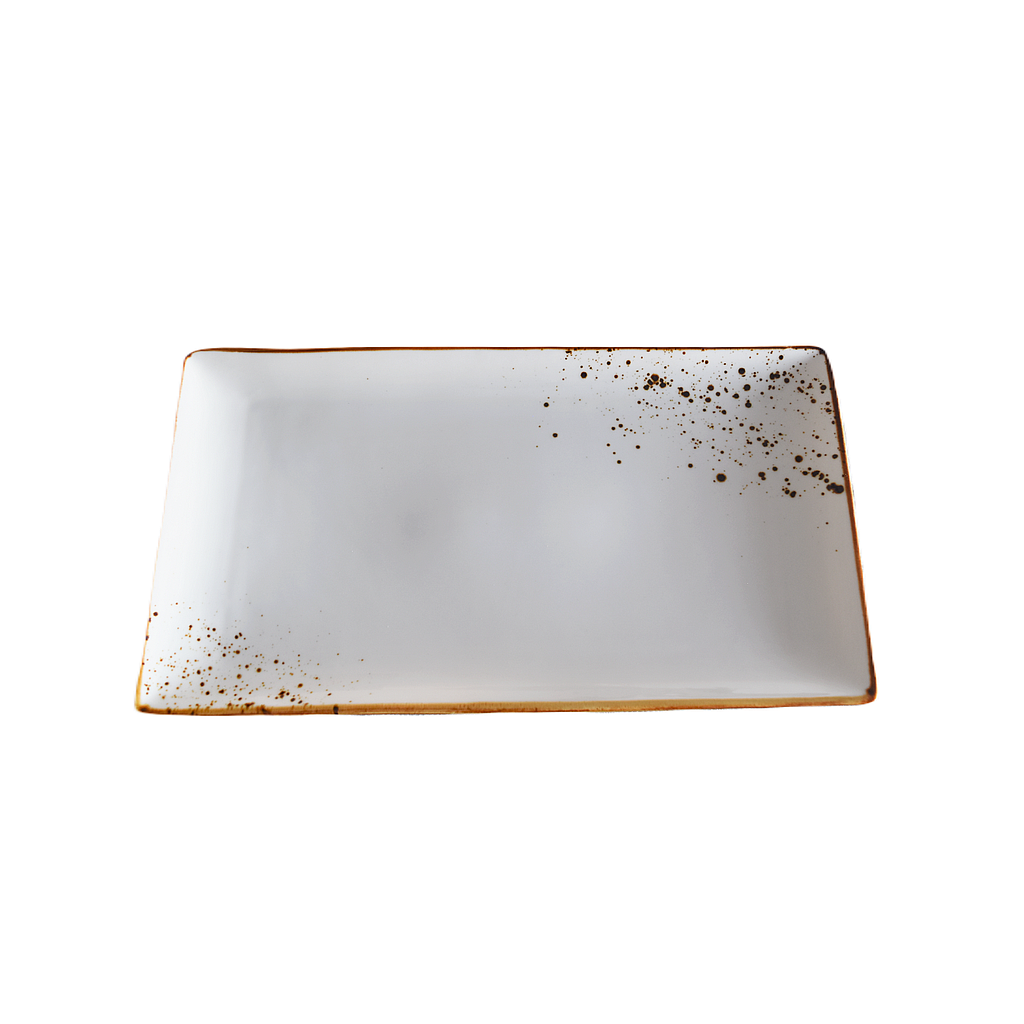 Assiette rectangulaire Terra blanc 13,5 po x 7,5 po