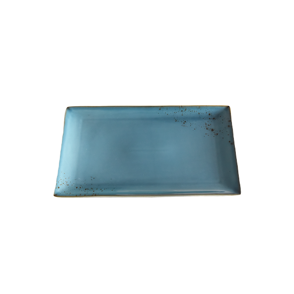 Assiette rectangulaire Terra bleu pâle 13,5 po x 7,5 po