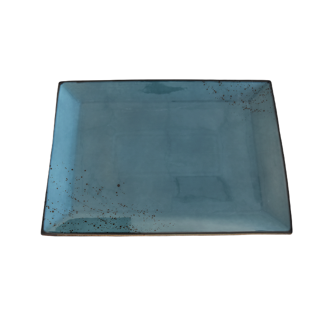 Assiette rectangulaire Terra Bleu Foncé  14 po x 10 po