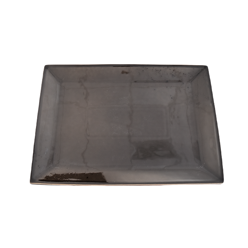 Assiette rectangulaire brun 14 po x 10 po