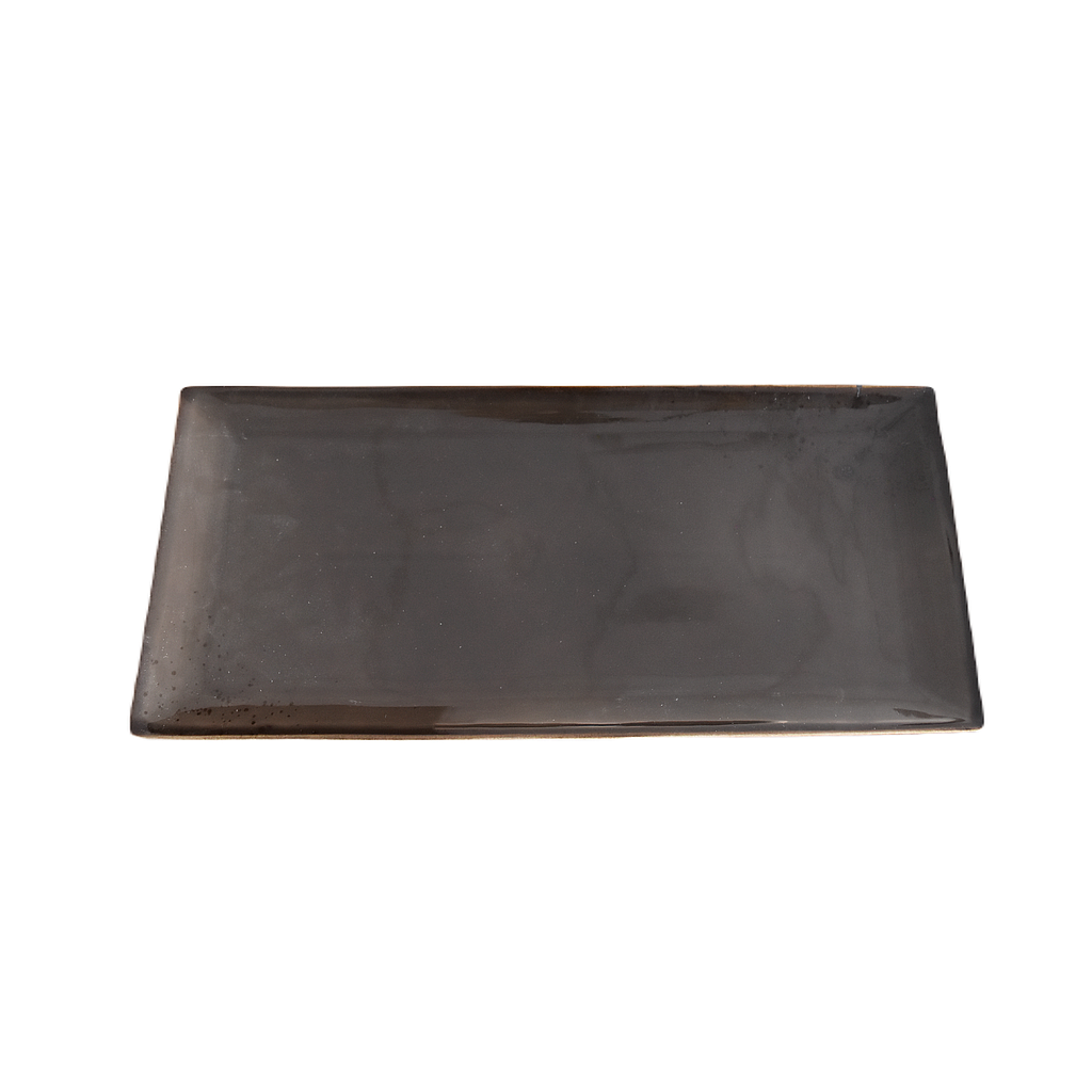 Assiette rectangulaire brun 15 po x 7 po