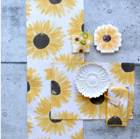Ensemble de 4 serviettes de table en coton Tournesol 18 x 18 po
