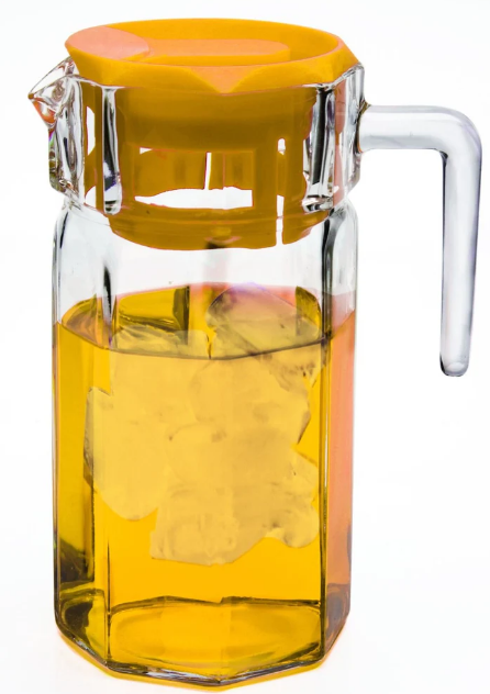 Pichet en verre couvercle jaune 50oz
