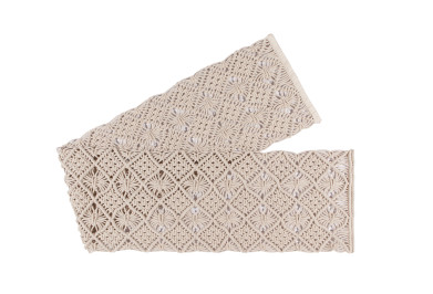 Natural macrame table runner