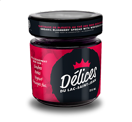 Pot de confiture de bleuets aux thé des bois 212ml