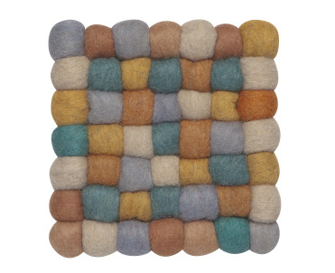 Sous-plat carré multicolore en laine 6po