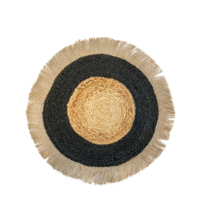 Napperon rond en jute Samba Noir