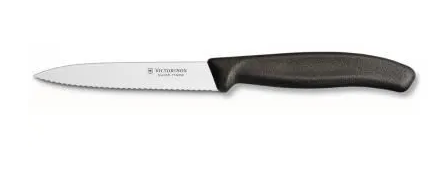 Couteau Swiss Classic dentelé Noir 4" - Victorinox