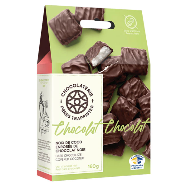 Noix de coco enrobée de chocolat noir 160g