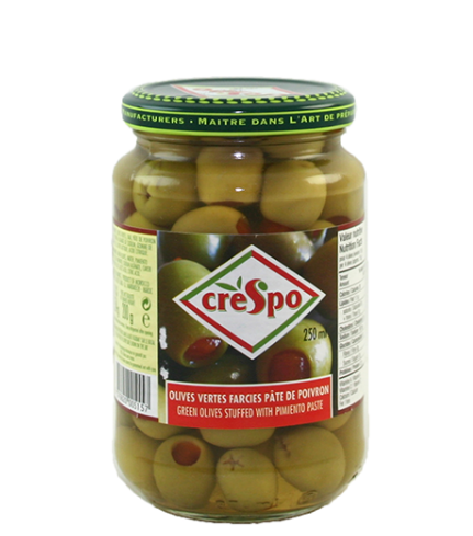 Crespo pepper-stuffed green olives 250ml