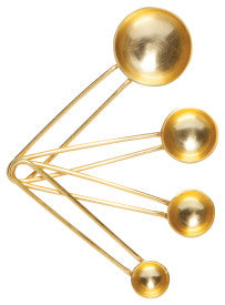 Ensemble de 4 cuillères à mesurer fini or