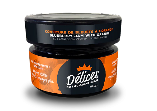 Confiture de bleuets à l'orange 110ml - Délices du Lac St-Jean