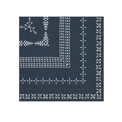 Ensemble de 20 serviettes de table en papier Ornement bleu
