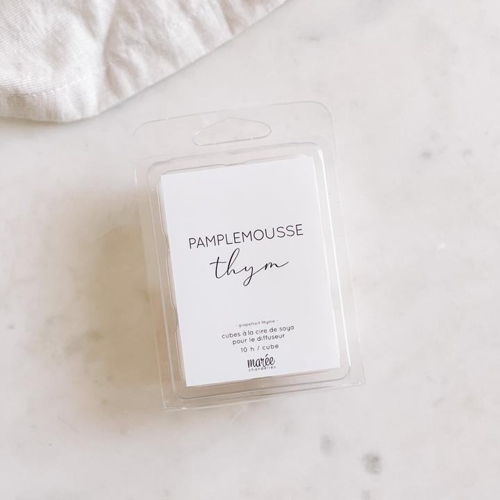 Cubes de cire de soya Pamplemousse et thym - Marée Chandelles