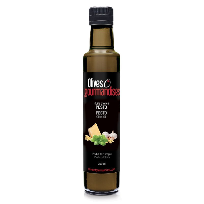 Huile d'olive au pesto - Olives & Gourmandises