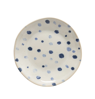 Assiette à salade en grès picoté Bleu 21 cm