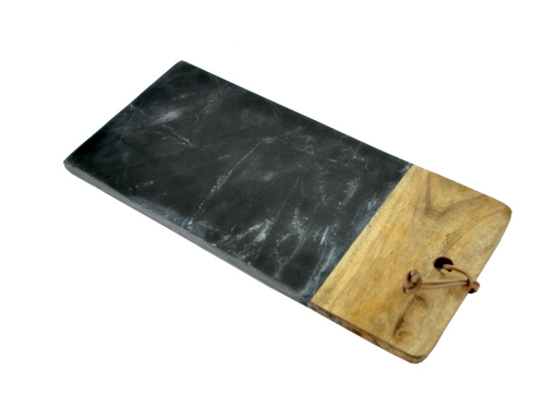 Planche de service en ardoise et bois 38 x 18cm