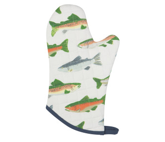 Green and Gray Fish Oven Mitt