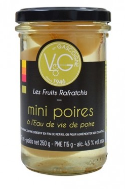 Mini pears refreshed with brandy 250g