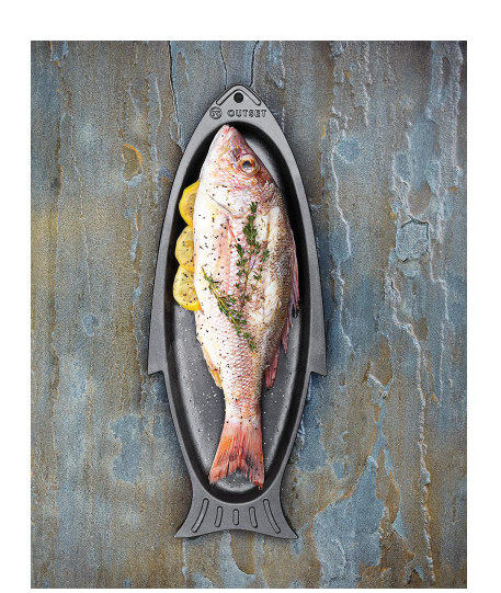 Plat en fonte pour poisson 13po