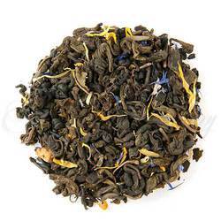 Thé vert aux bleuets et pommes 100g - La maison du bleuet