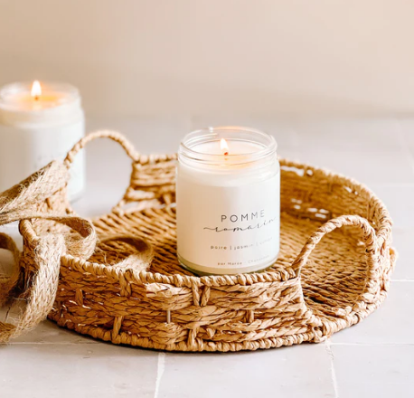 Chandelle de soya Pomme et romarin 270 ml - Marée Chandelles