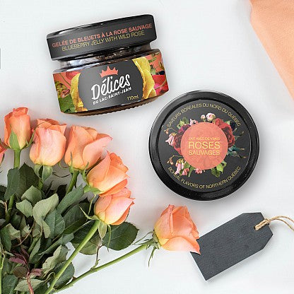 Gelée de bleuet à la rose sauvage 110ml - Délices du Lac St-Jean