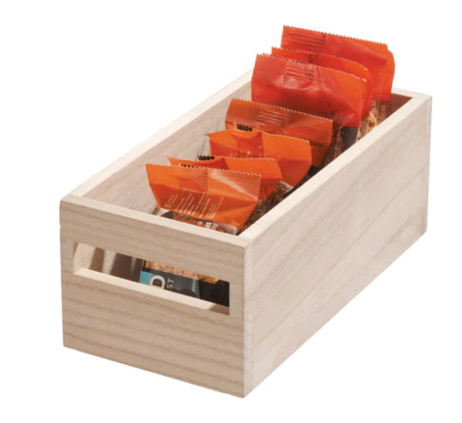 Interdesign 10 x 7.5 x 6 in Wooden Storage with Handles