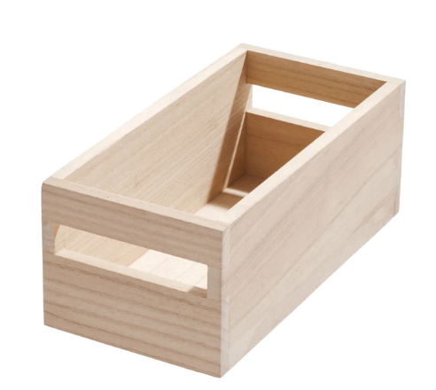 Interdesign 10 x 7.5 x 6 in Wooden Storage with Handles