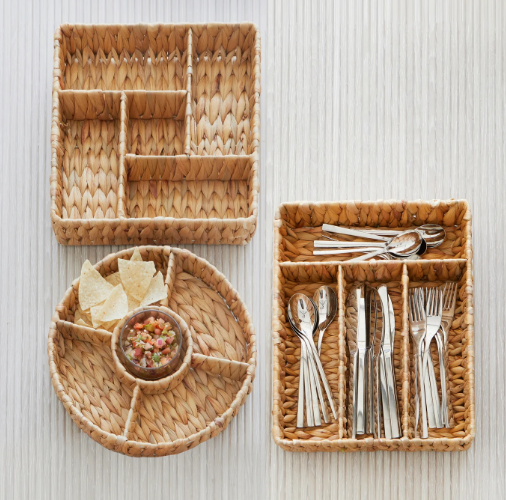 Plateau de service rond Palma Naturel