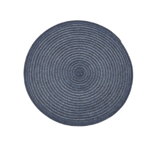 Napperon rond en vinyle tissé Bleu