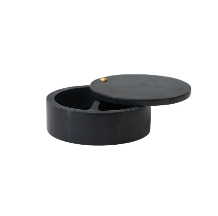 Main à sel en stéatite Noir mat