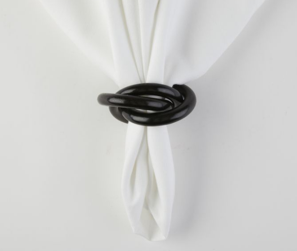 Black plastic napkin ring