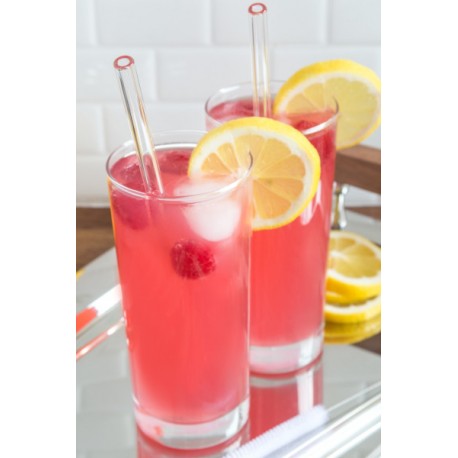 Ensemble de 4 pailles en verre 9po avec brosse