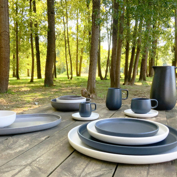 Assiette Uno granite Noir 28 cm