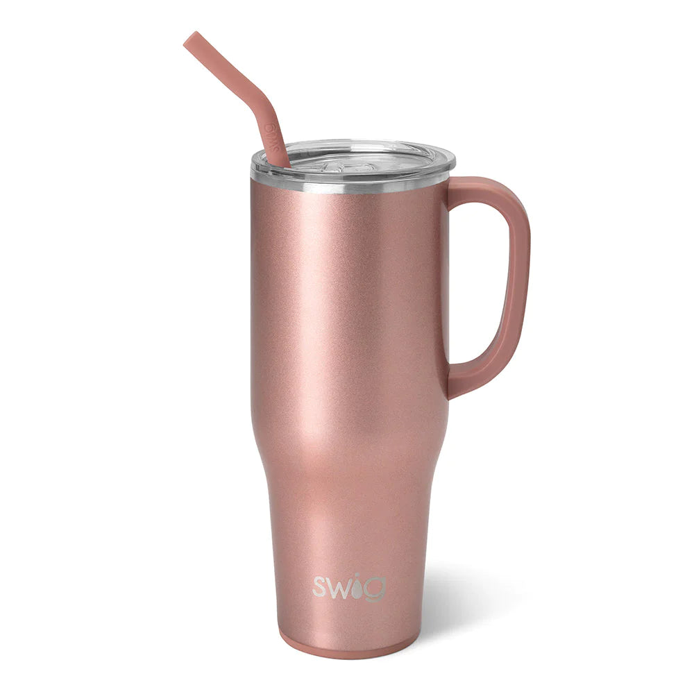 Bouteille isolante Rose scintillant 40oz - Swig Life