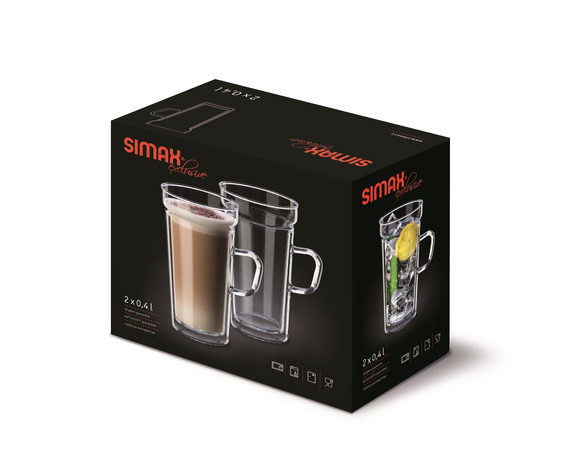 Ensemble de 2 grandes tasses double paroi 400ml