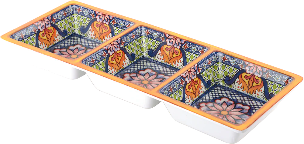 Plateau de service à 3 sections Orange