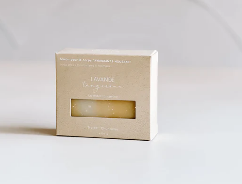 Lavender and Tangerine Body Soap Bar 115g - Marée Chandelles
