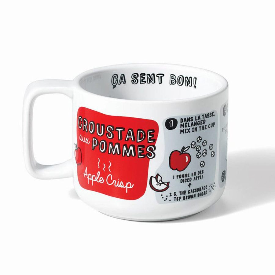 Tasse en porcelaine avec recette de croustade aux pommes - Ricardo