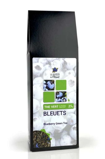 Thé vert aux bleuets 25 g - La maison du bleuet