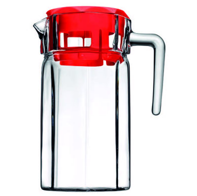 44oz Glass Pitcher with Red Lid